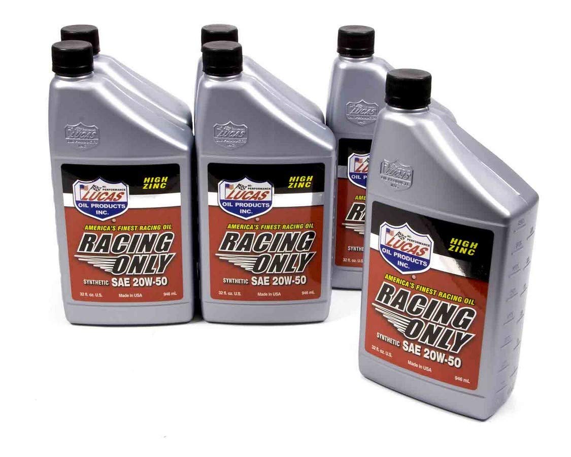 Lucas Oil 10615 Racing Only Synthetic Sae 20W-50 Engine Oil - 1 Quart (Pack Of 6)