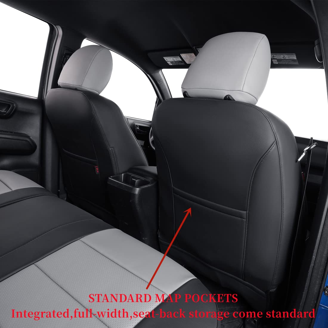 Coverdream Custom Fit Seat Covers For Toyota Tacoma Double Cab/Extended Cab/Crew Cab 2016 2017 2018 2019 2020 2021 2022 2023, Fu