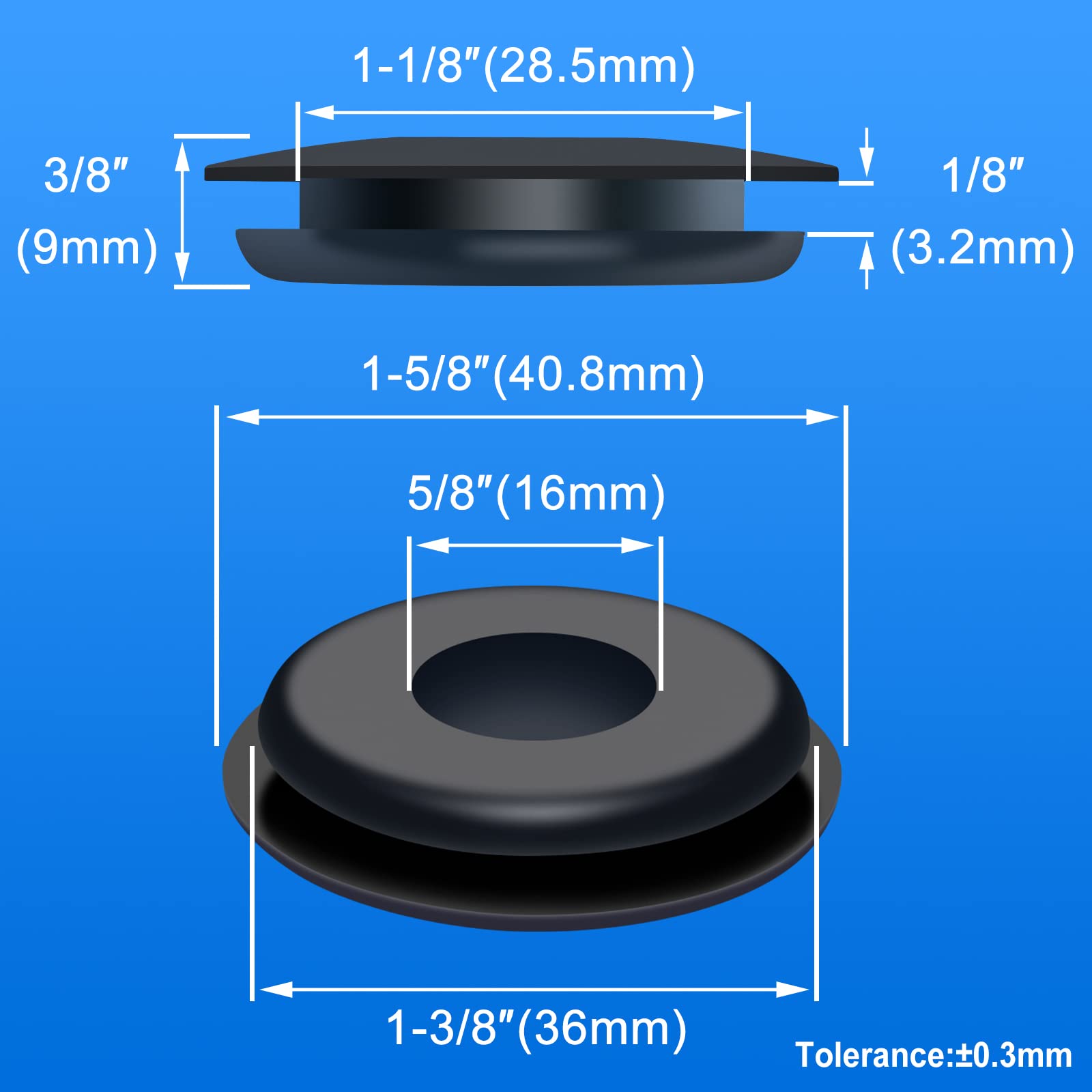 Kootans 100pcs Glad Hand Seals, Truck Glad Hand Seal Round Elastic Grommets Rubber Gladhand Seal Washer for Semi Trailer Truck o