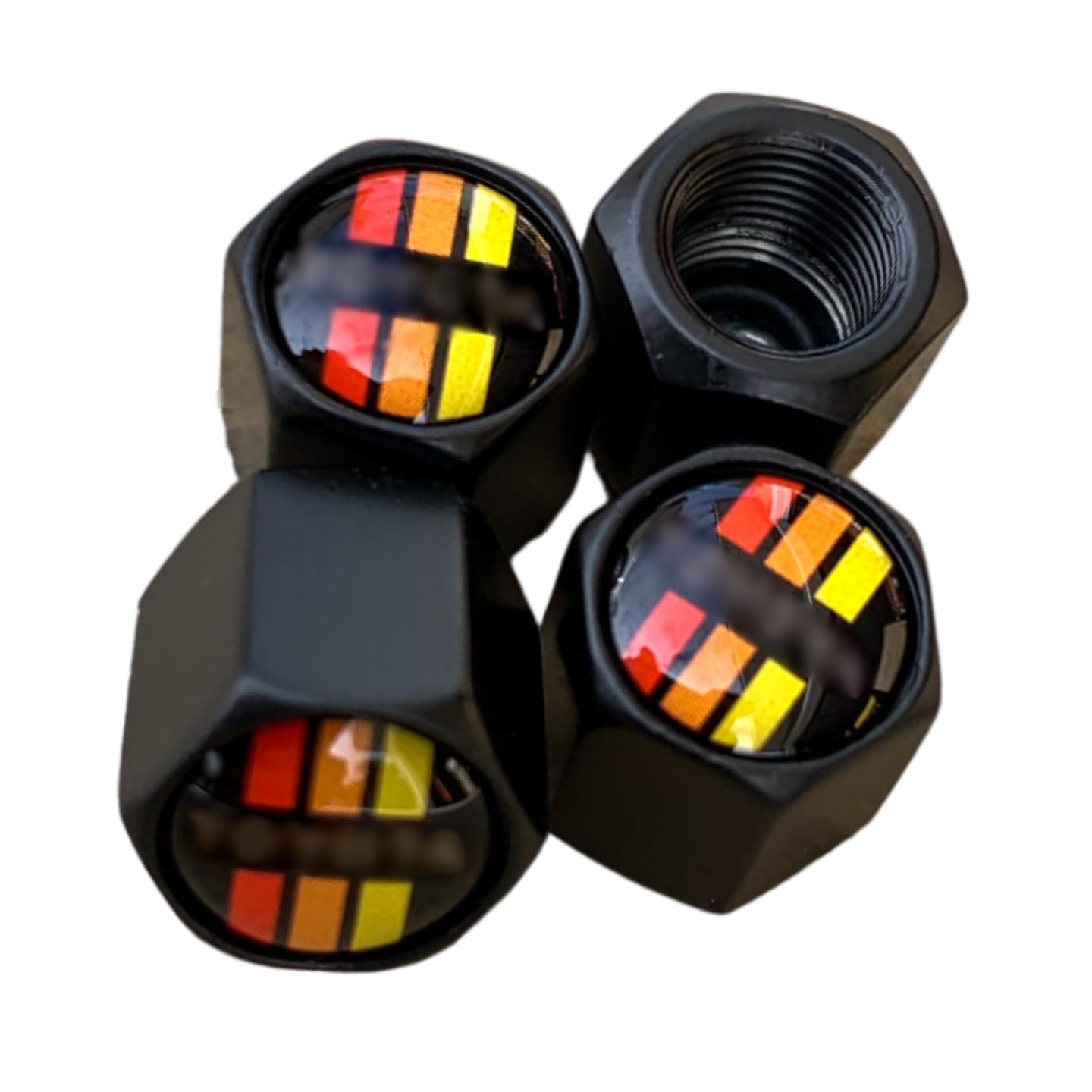 Tactilian Car Tire Valve Stem Caps Set Of 4 | Auto Red Orange Yellow Yota Aluminum With Rubber O-Ring Tire Wheel Rim Dust Cover