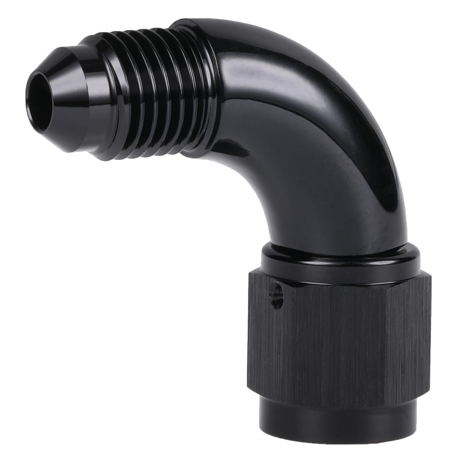 Podavelle 90 Degree 4An Male To 4An Female Swivel Full Flow Fitting Adapter Coupler Aluminum Black