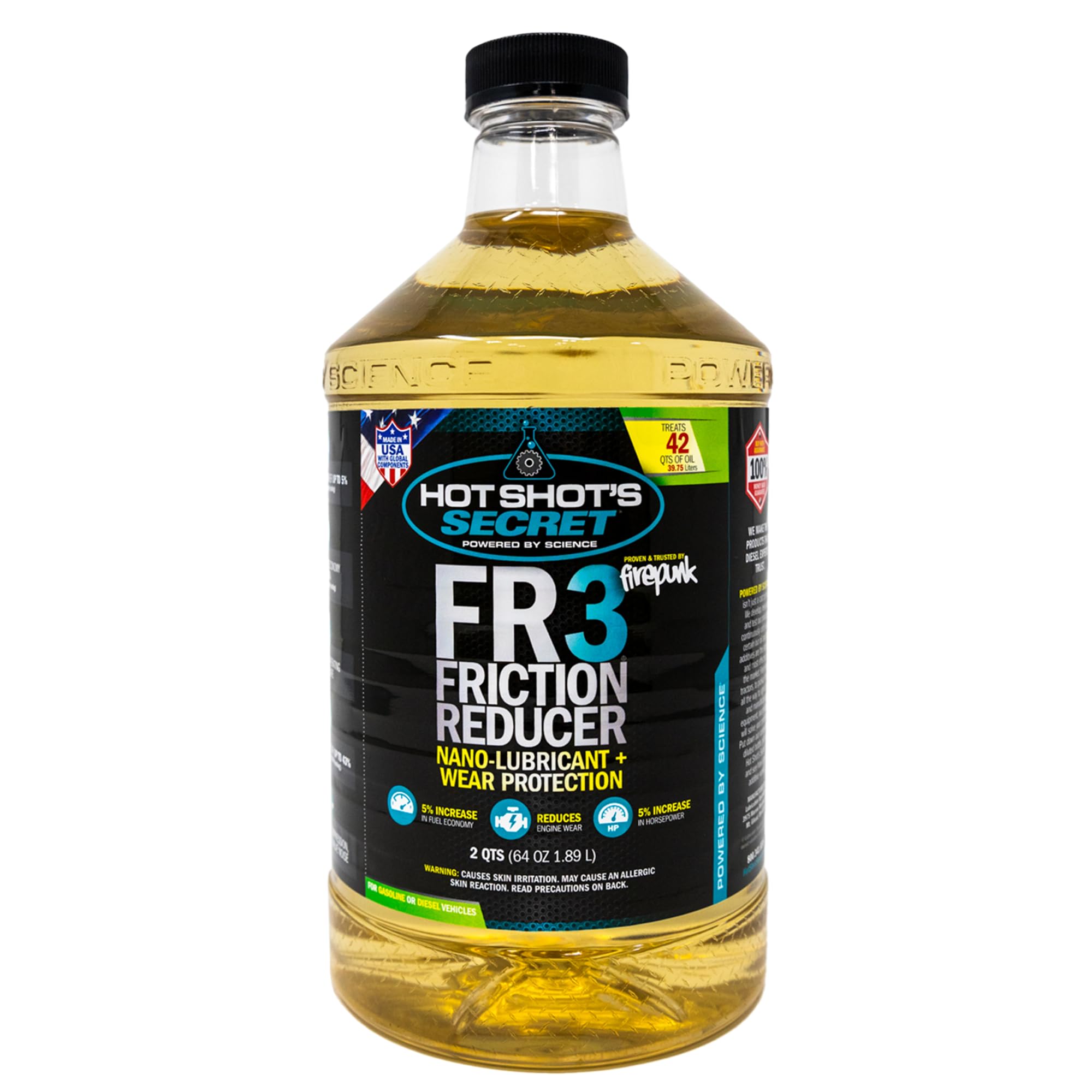 Hot Shot'S Secret Fr3 Friction Reducer 64 Fluid Ounce 2 Quarts, Light Yellow Liquid, (Hssfr364Z)