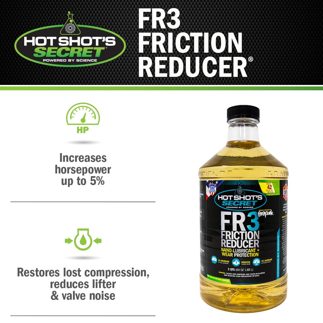 Hot Shot'S Secret Fr3 Friction Reducer 64 Fluid Ounce 2 Quarts, Light Yellow Liquid, (Hssfr364Z)