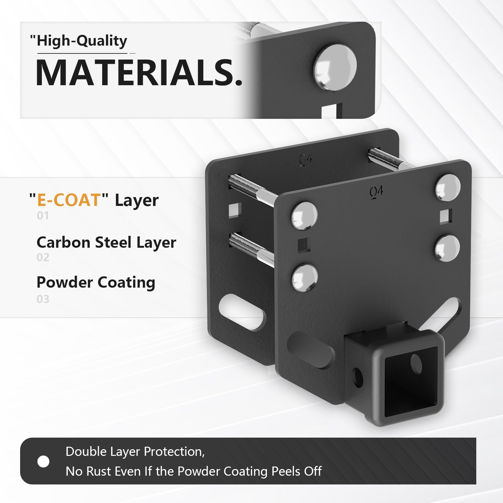 Yzona Rv Bumper Hitch Receiver, 2'' Tow Hitch Trailer Fits 2 Inch To 4 Inch Rear Beams, 3500 Lbs Capacity Upgrade Towing Adapter