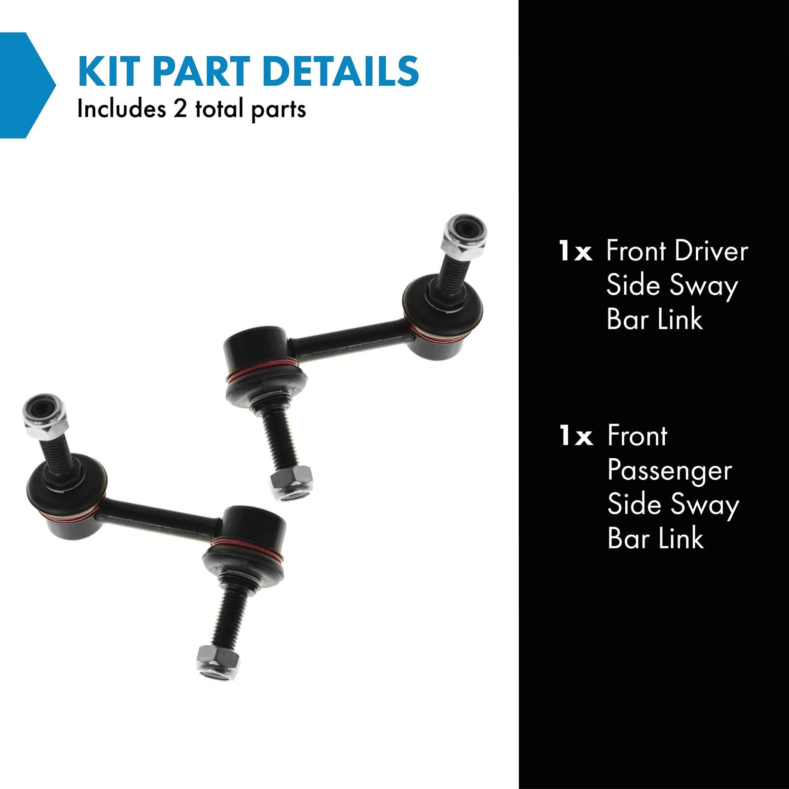 Trq Front Sway Bar Stabilizer Link Set Compatible With 2002-2003 Chevrolet Trailblazer Trailblazer Ext Gmc Envoy Envoy Xl 2003 I