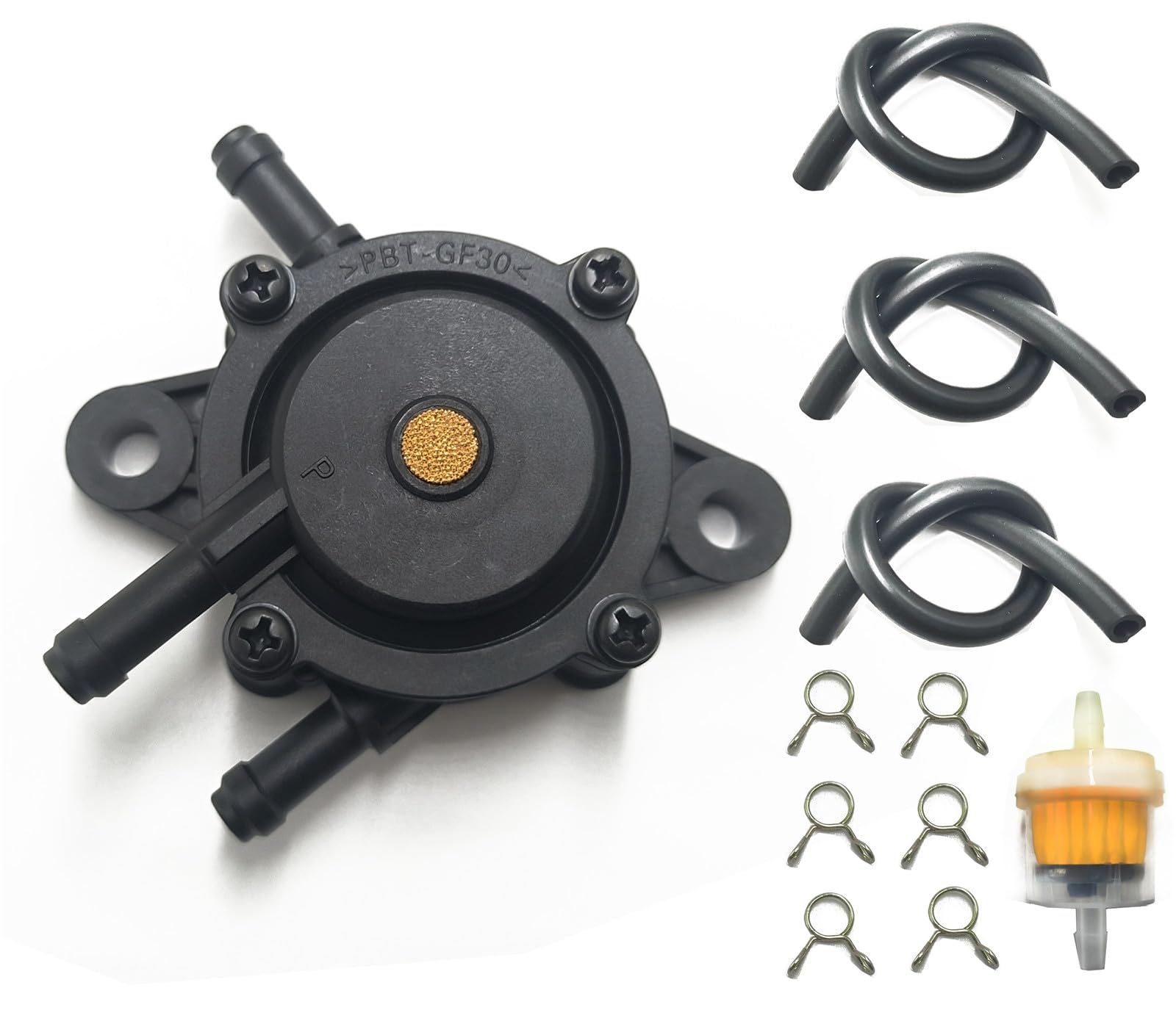 VRWEARE Fuel Pump with Filter and Oil Hose Compatible with Kohler 17HP-25HP Briggs and Stratton John Deere Kawasaki Yamaha Golf 