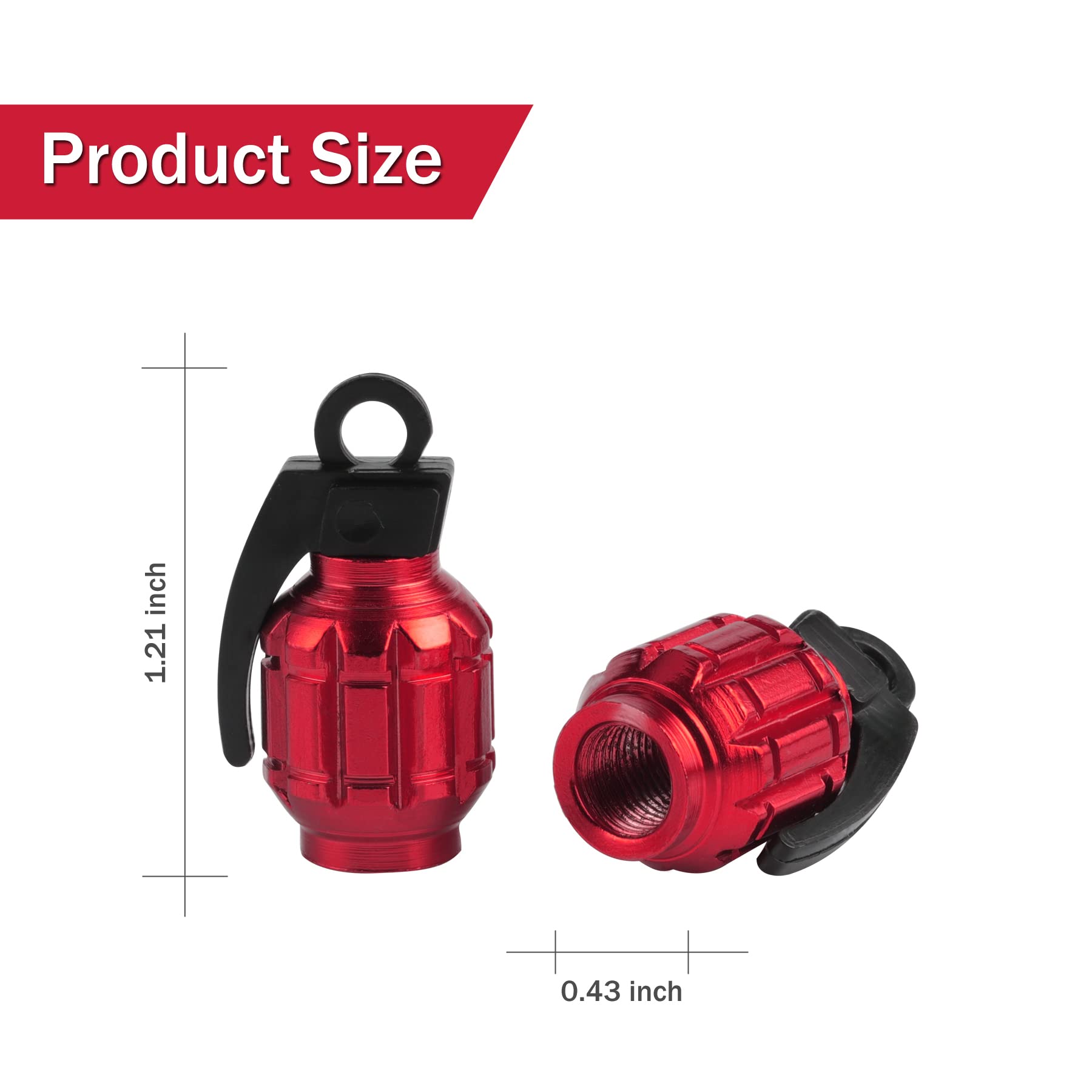 Singaro Aluminum Tire Valve Cap, Car Tire Waterproof And Dustproof Valve Stem Cover Accessories, Universal For Suv, Car, Bike An