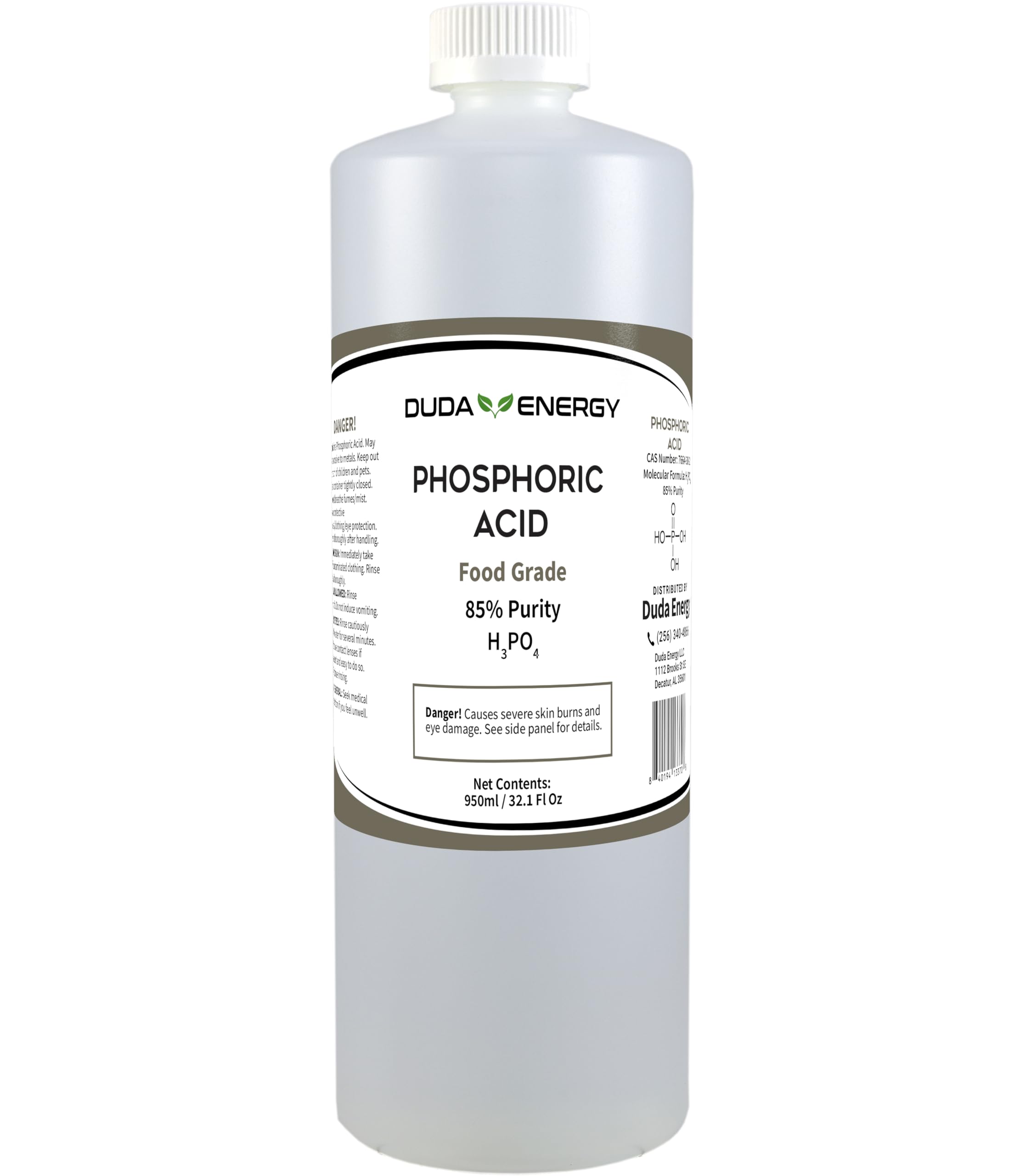 Duda Energy 1 Quart / 950Ml 85% Food Grade Phosphoric Acid Rust Remover Clean Etch Metal