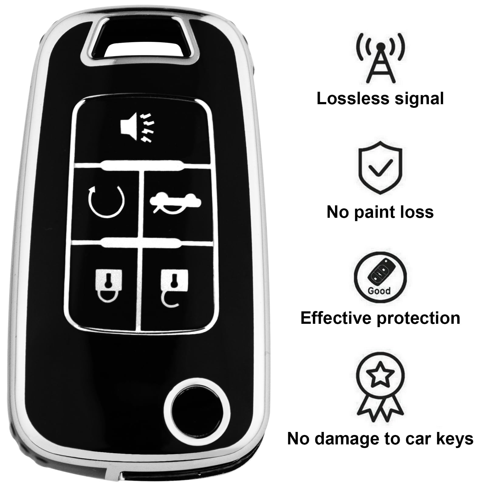 XIYANG TRADE for Chevy Key Fob Cover with Keychain,Premium TPU Full Protection Key Case Shell for Equinox Camaro Cruze Malibu Im