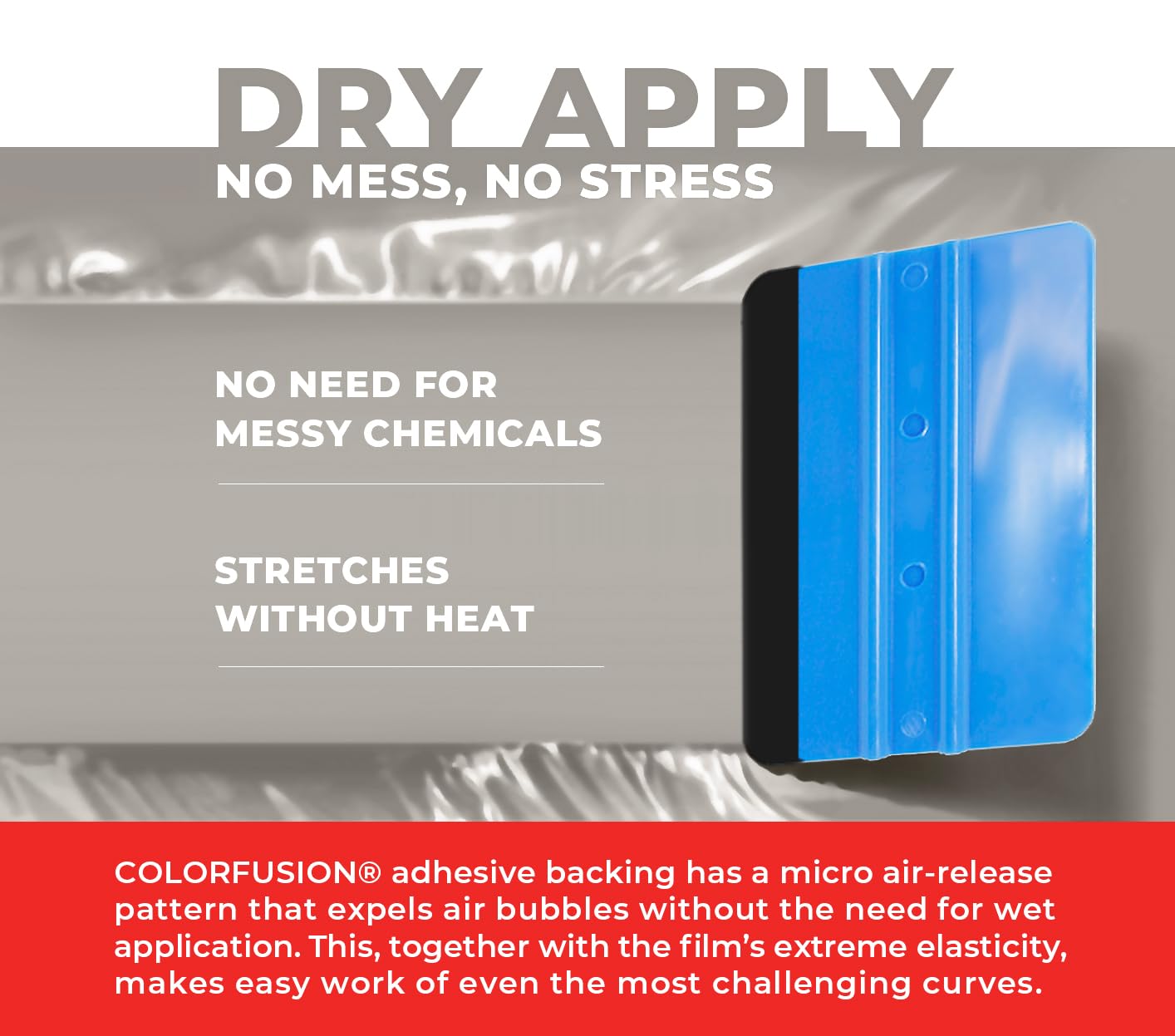 Colorfusion Ppf By Vvivid, Gloss Chalk Grey Dry Apply Ppf Vinyl Car Wrap Roll 1Ft X 5Ft