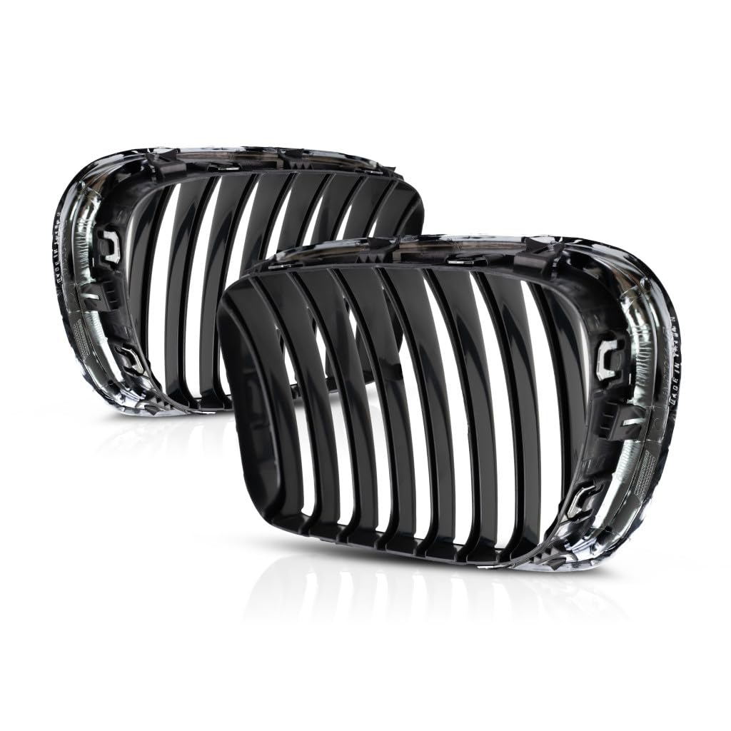 For BMW X5 2000 2001 2002 2003 Grille Driver and Passenger Side | Pair | Chrome | Made of Plastic | Replacement For BM1200152, B