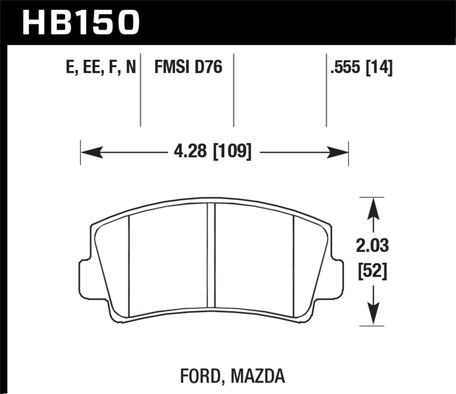 Hawk Performance Hb150E.555 Disc Brake Pad