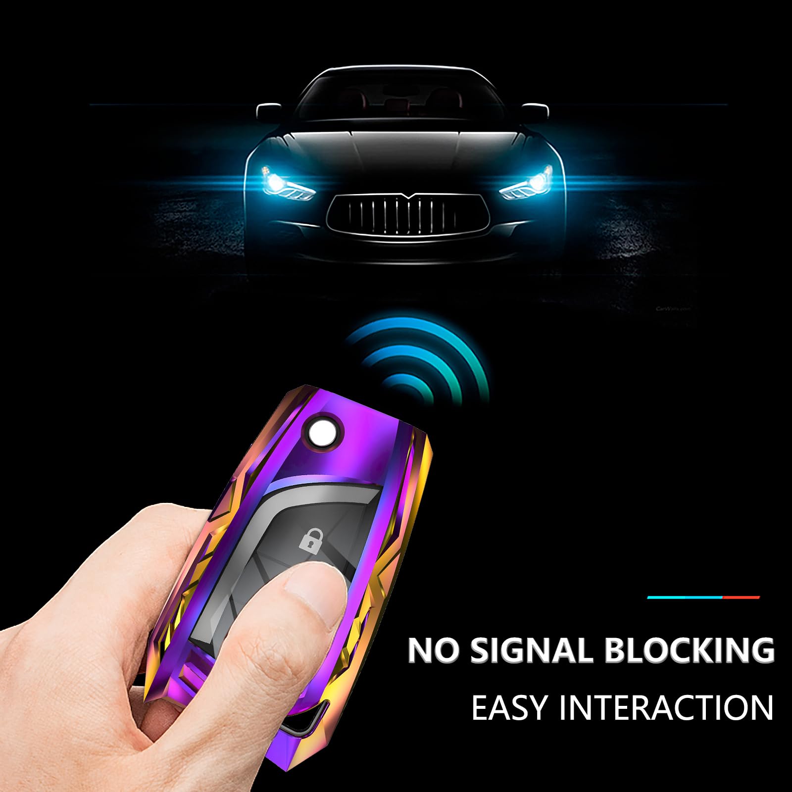 Ocezbiis For Toyota Key Fob Cover,Keychain,Zinc Alloy Protection Car Key Shell Case Compatible With Toyota Keys With Eject/Fold