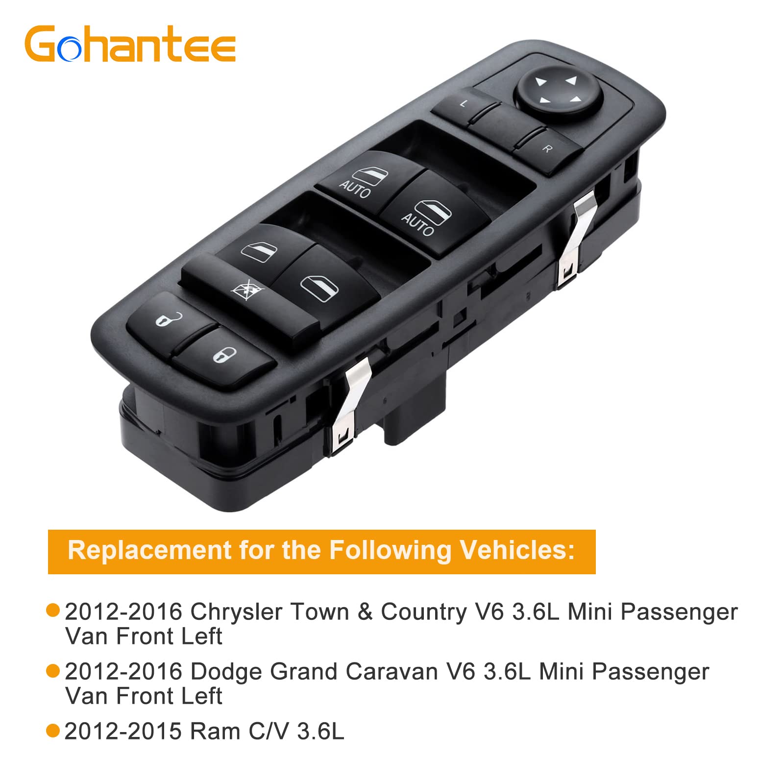 68110871Aa Driver Side Power Window Master Control Switch Replacement For Chrysler Town & Country 2012-2016 Dodge Grand Caravan 2012-2016 Ram Window Switch With Door Lock Switch