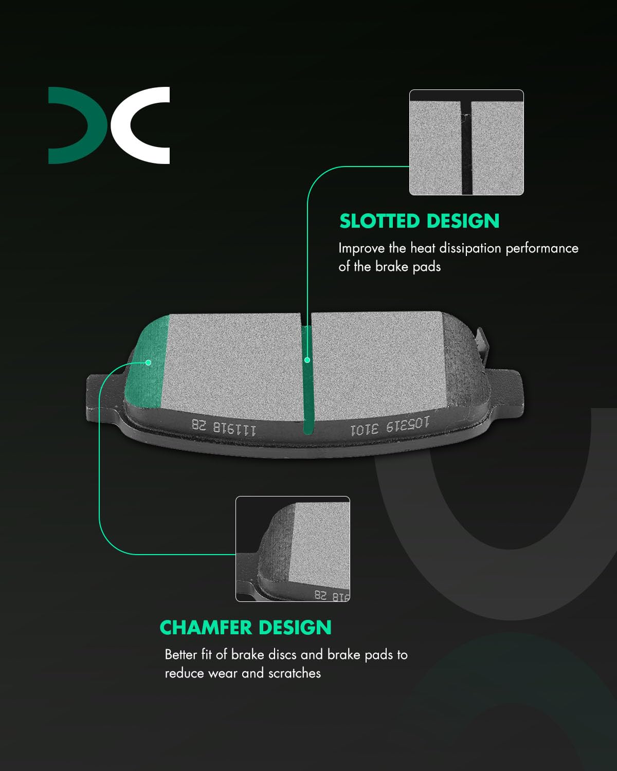 Scitoo D1522 D1468 Front Ceramic Rear Semi-Metal Brake Pad Sets Fit For Chevrolet Cruze 2011-2015,For Chevrolet Cruze Limited 20