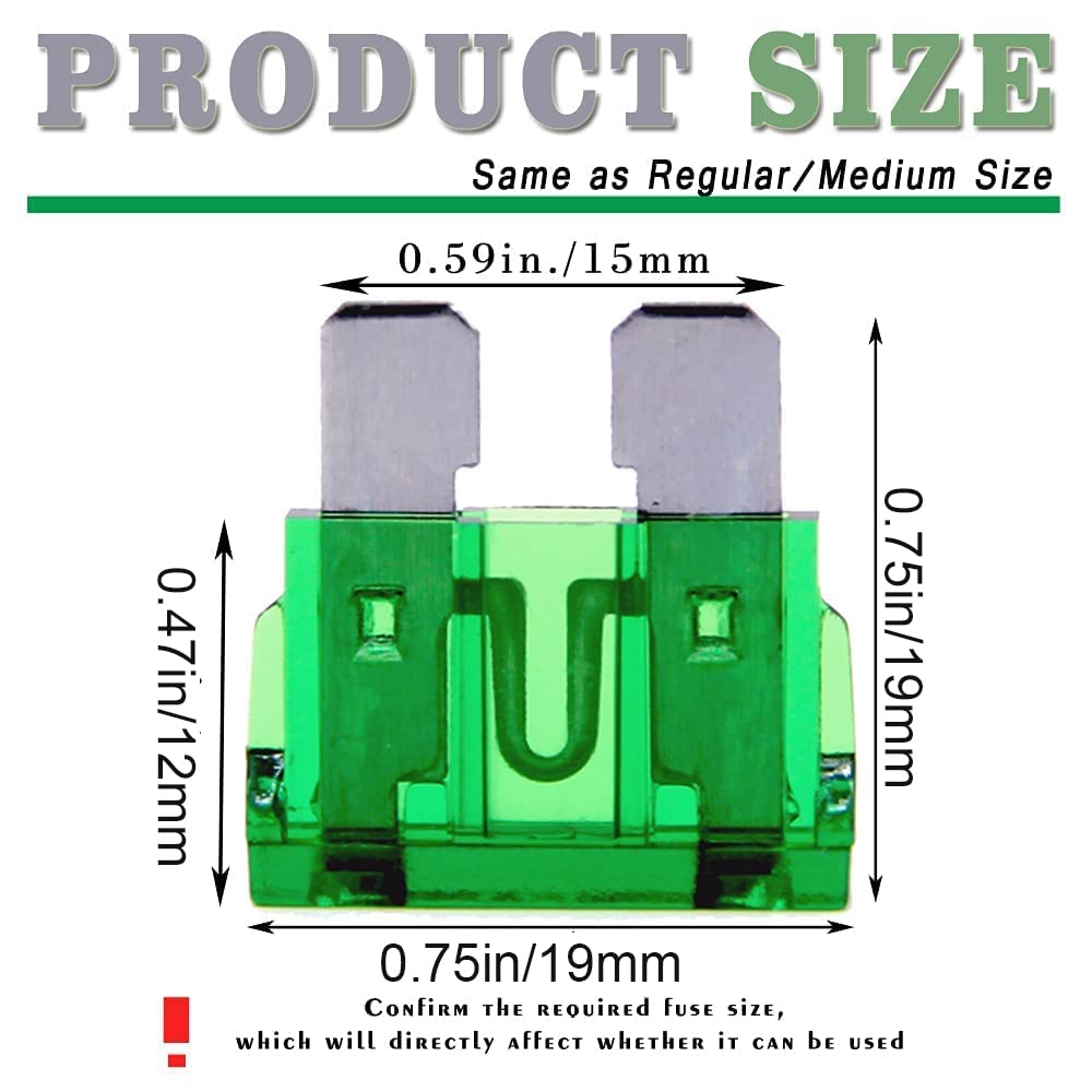 (55 Pcs) 30 Amp Standard Blade Fuse, 30A Automotive Fuse For Car Truck