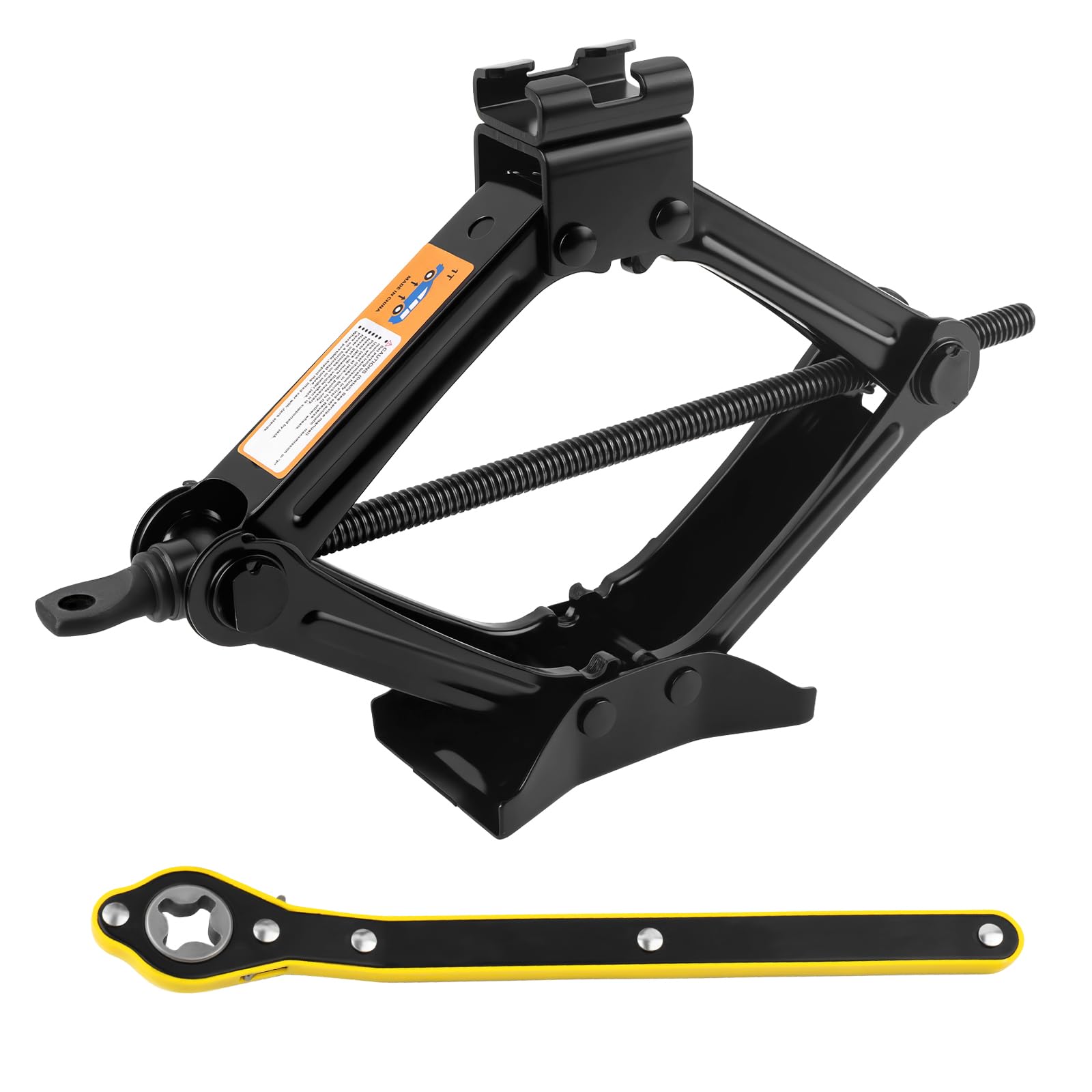 1T Scissor Jack for Car with Ratchet Wrench Kit,Heavy Duty Scissor Car Jack Kit for Cars Lifting Jobs Easy Tire Change,Essential