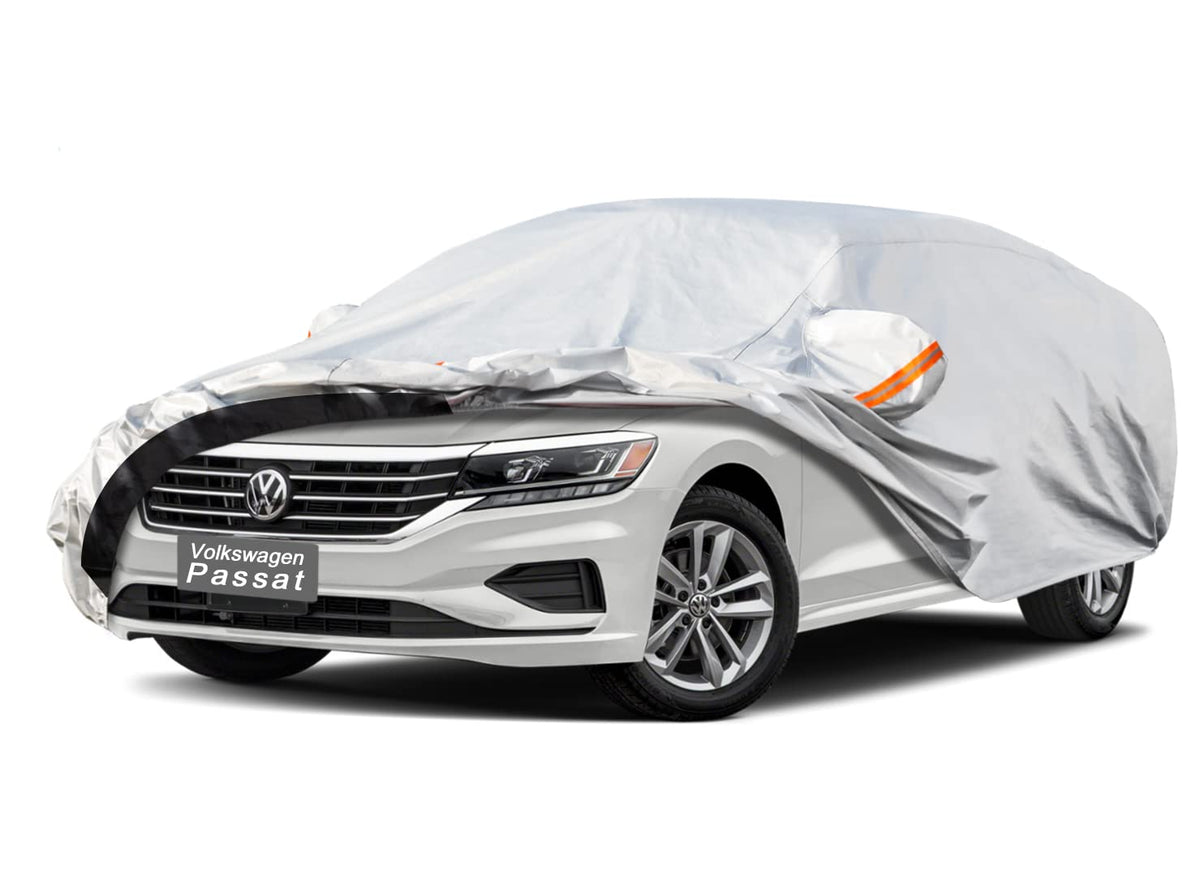 Gunhyi 6 Layers Car Cover Custom Fit Volkswagen Passat (1996-2025) Waterproof All Weather, Heavy Duty Outdoor Snow Sun Rain Uv P
