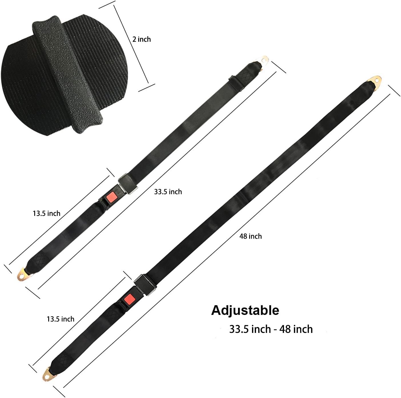 2 Point Adjustable Single Seat Safety Belt Harness fits Go Kart ATV UTV Quad Club Golf Cart Buggie Taotao Sunl Roketa (1)