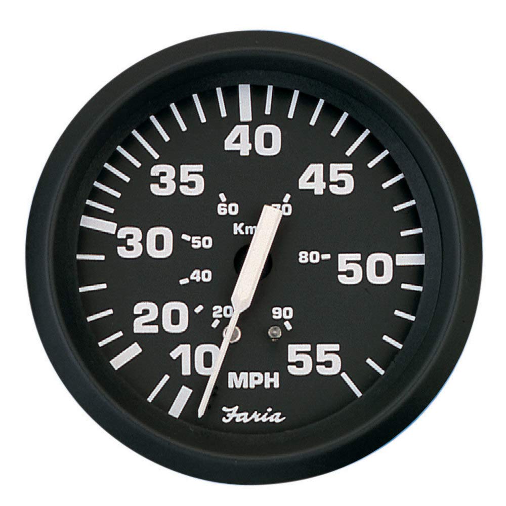 Faria Beede Instruments Beede Faria Beede Instruments 32810 Euro Speedometer (55 Mph) Pitot - 4, Black