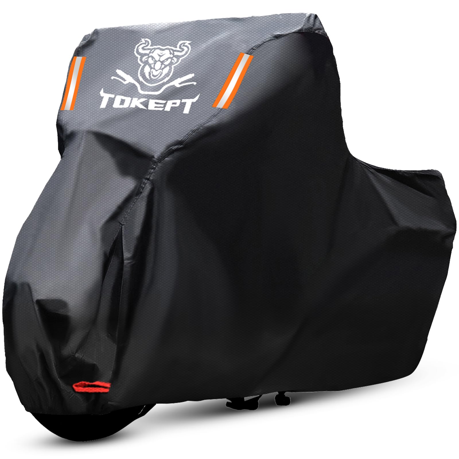 Tokept Black Motorcycle Cover, 210D Oxford Fabric All Weather Water Sun Protection, 104 inch Vehicle Cover for Harley Davidson H