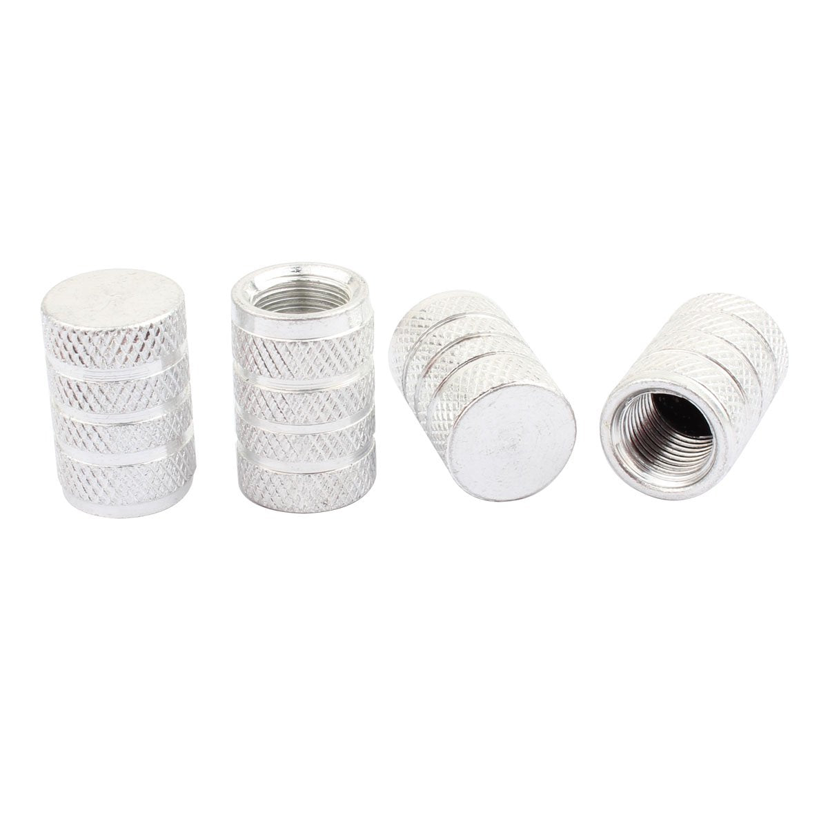 Tomall Round Style Tire Valve Stem Caps Aluminum Silver Compatible With Off-Road Truck