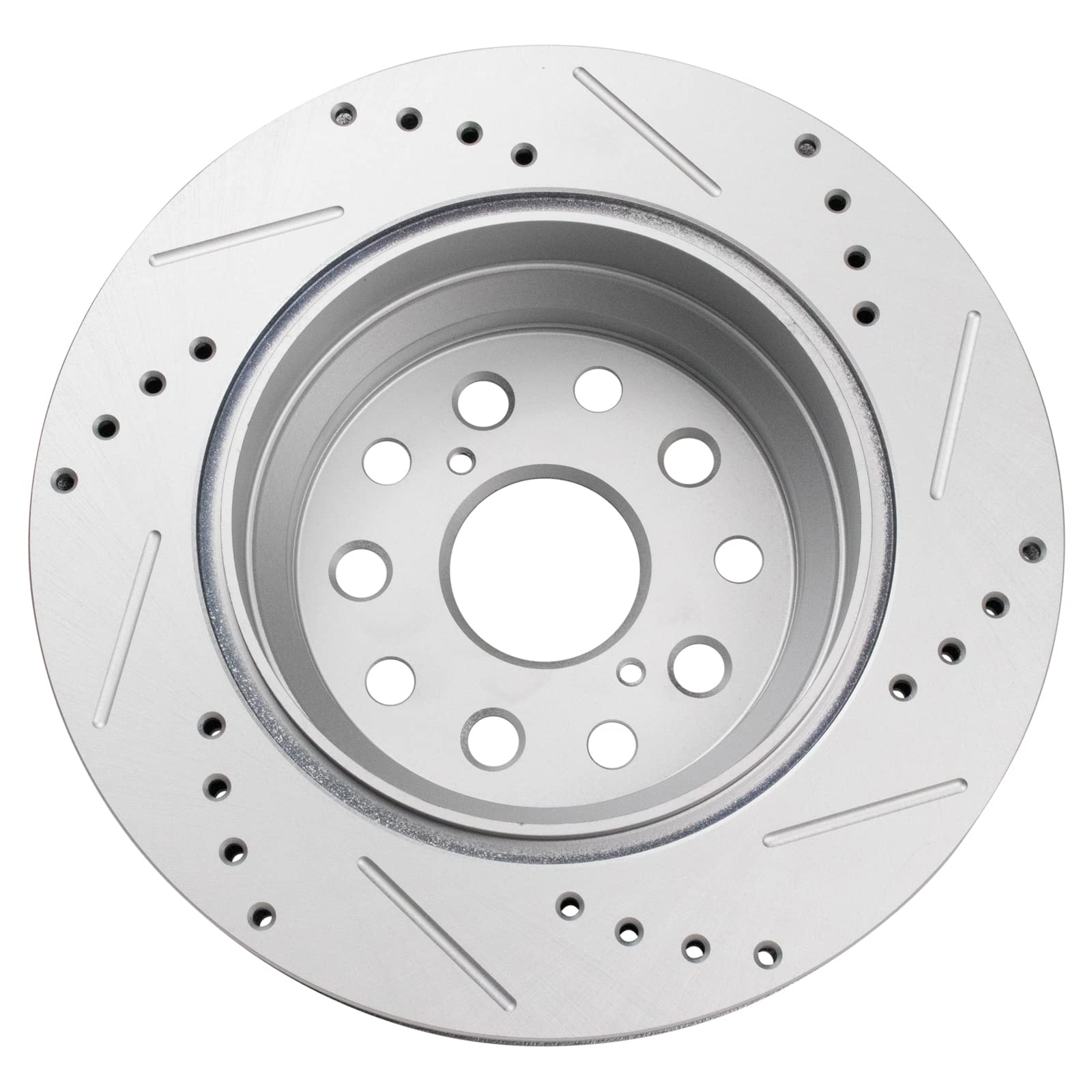 Trq Rear Performance Brake Rotors Set Premium G-Coated Cross Drilled & Slotted Compatible With 2007-2017 Lexus Ls460