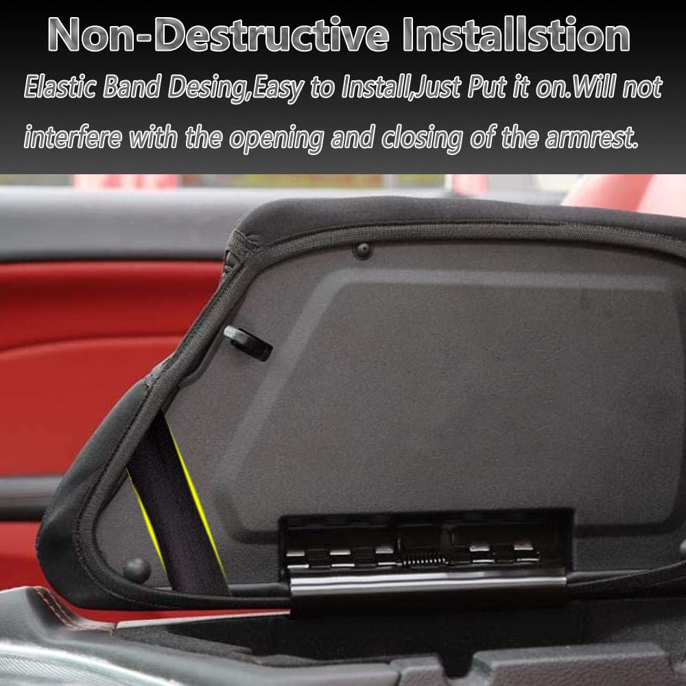 Cebat Center Console Armrest Box Cover Anti-Scratch Leather Auto Central Armrest Protector Pad Interior Decoration Accessories Fit For Dodge Challenger 2015-2023(Carbon Fiber)