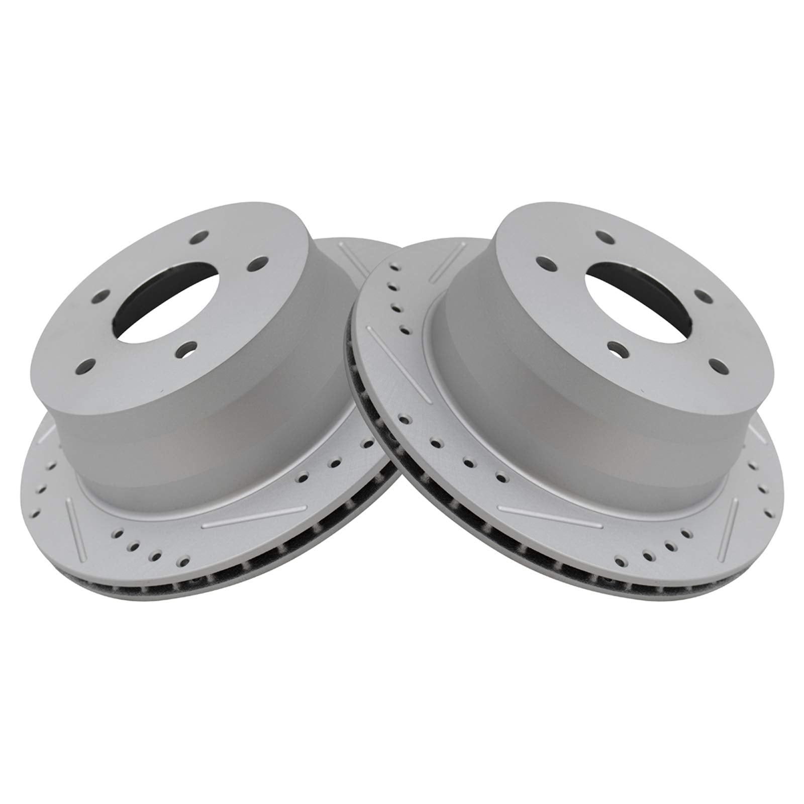 Trq Rear Performance Brake Rotor Drilled Slotted Pair Set For 1997-2005 Blazer / 1997-2001 Bravada / 1998-2000 Envoy / 1997-2001