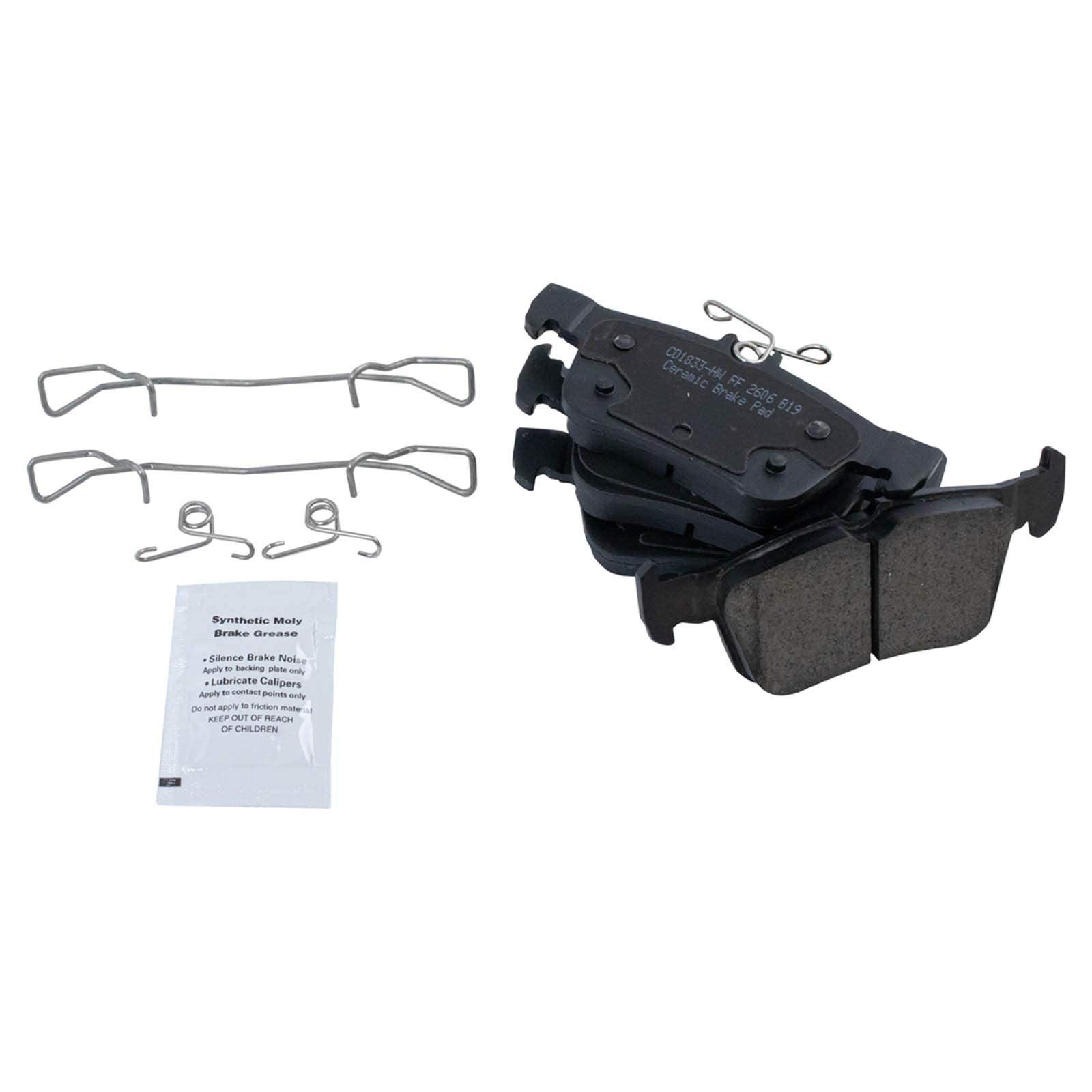 Trq Rear Brake Pad & Rotor Kit Brake Pads Brake Rotor Ceramic Premium G-Coated Compatible With 2013-2020 Ford Fusion 2013-2016 L