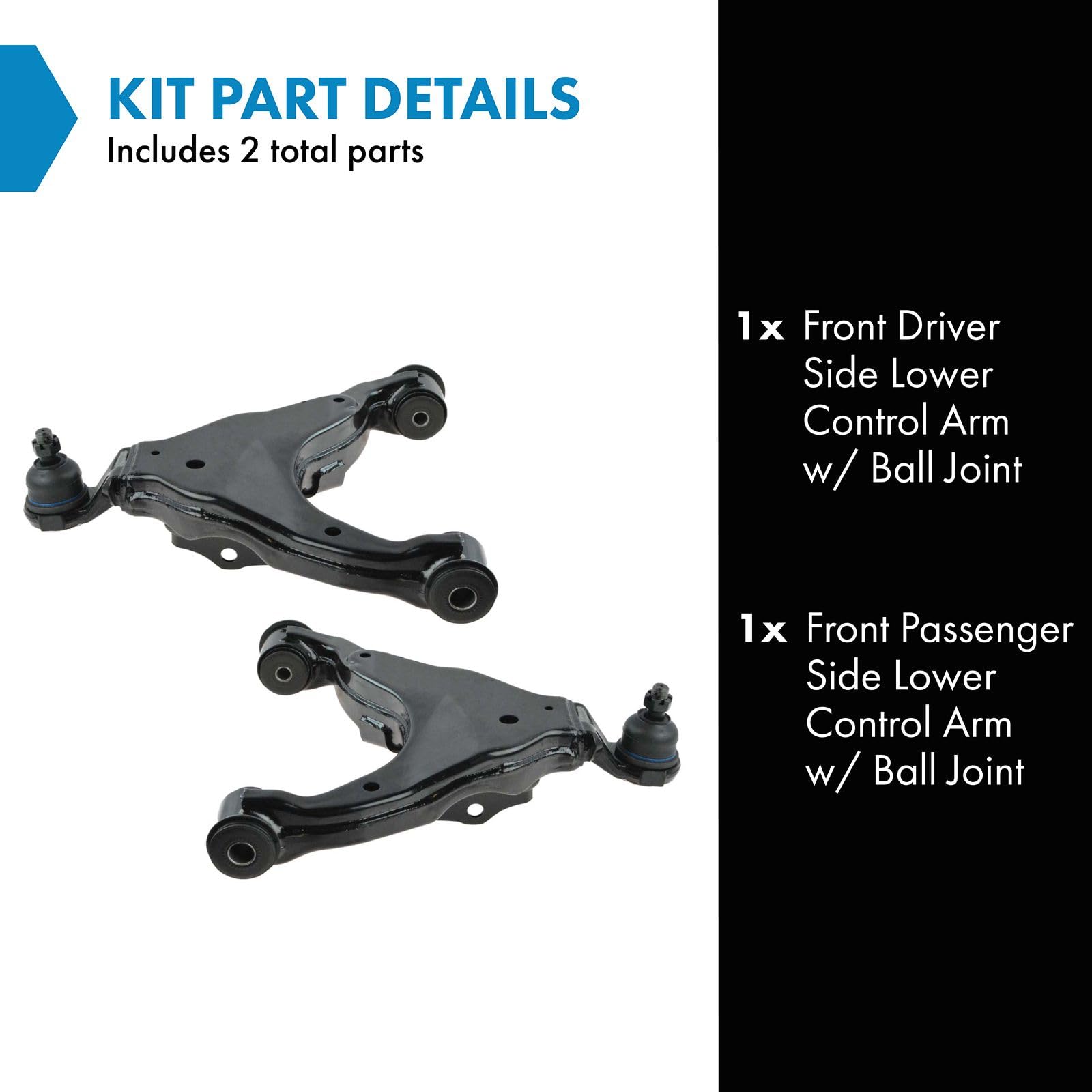 Trq Front Lower Control Arm With Ball Joint Set Driver & Passenger Side Compatible With 2005-2015 Toyota Tacoma