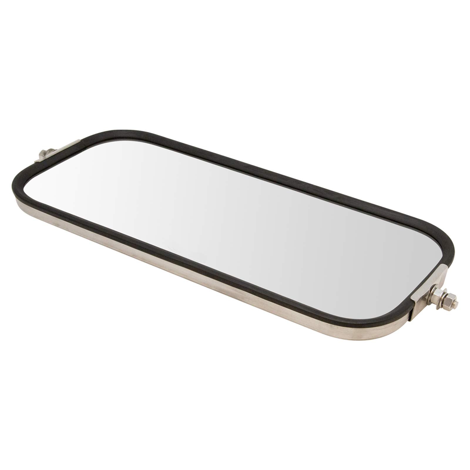 Trq West Coast Mirror Ribbed Back 16X7 Stainless Steel Pair Compatible With Heavy Duty Truck