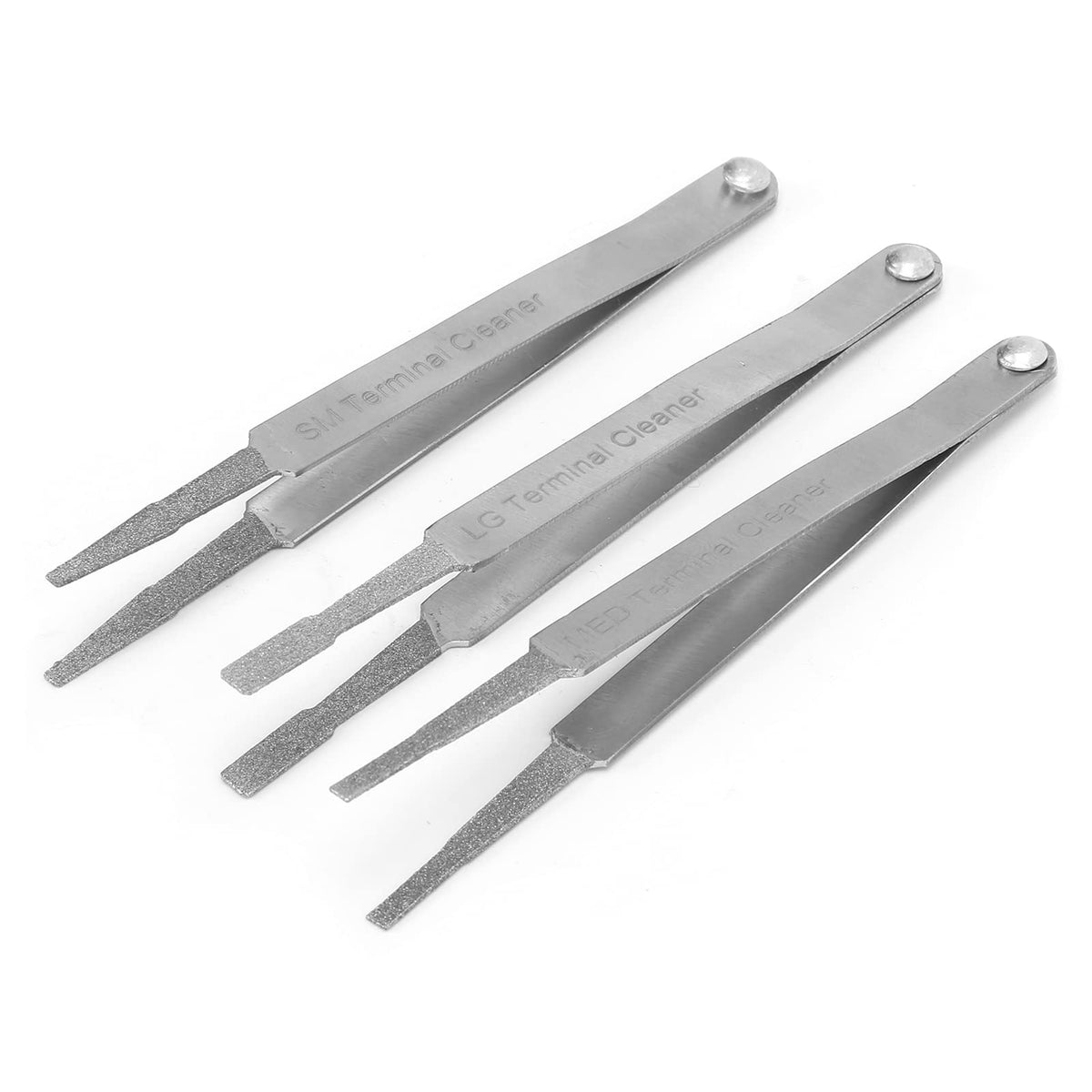 Camrusic 3Pcs Diamond Grip Terminal Cleaner Set, Electrical Terminal Cleaner For Small Electrical Spade Pin Connector