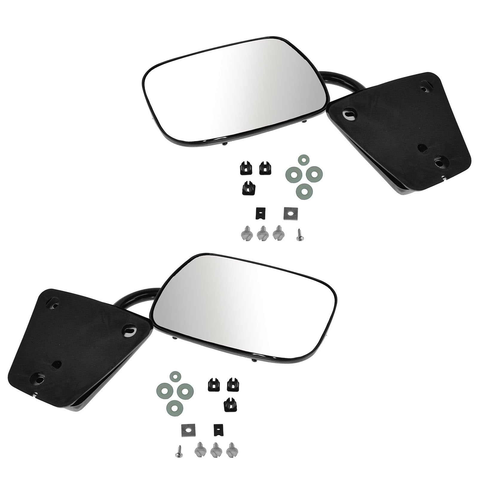 Trq Driver & Passenger Side Mirror Set With Black Housing Compatible With 73-91 Chevrolet Gmc Gm1320223