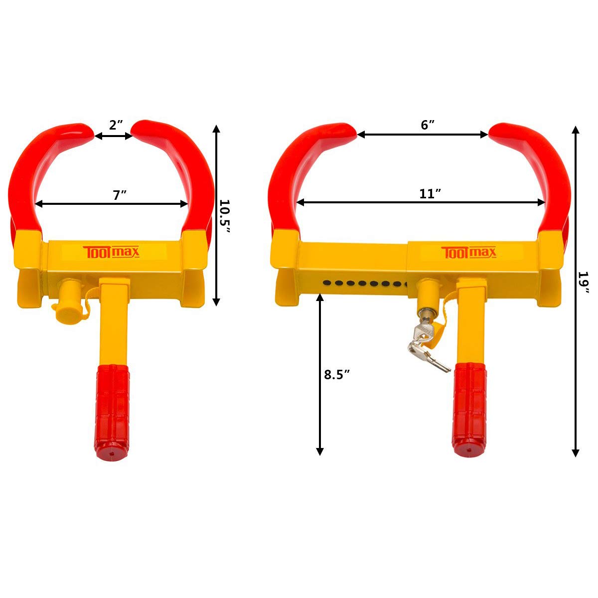 Goplus Heavy Duty Trailer Lock Wheel Clamp, Adjustable Anti-Theft Tire Lock Boot For Car Truck Rv Boat Trailer Automotive Golf C