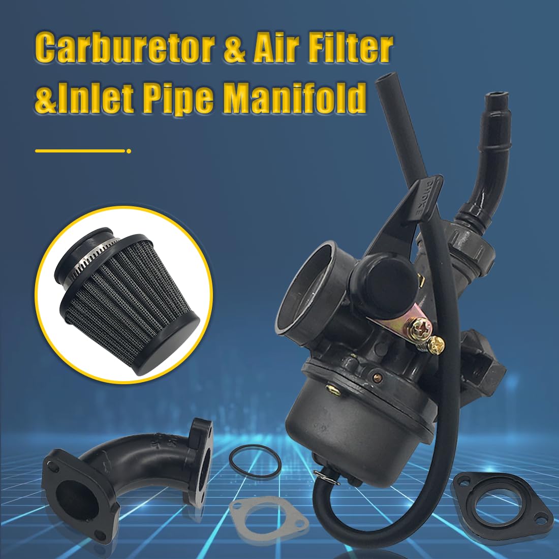 Pz22 Carburetor Air Filter Kit For 70Cc 110Cc 125Cc Dirt Bikes Pit Bike Monkey Scooter Atv Quad Go Karts 22Mm Carb Fits For Crf Ssr Sunl Taotao Pit Bike Atv