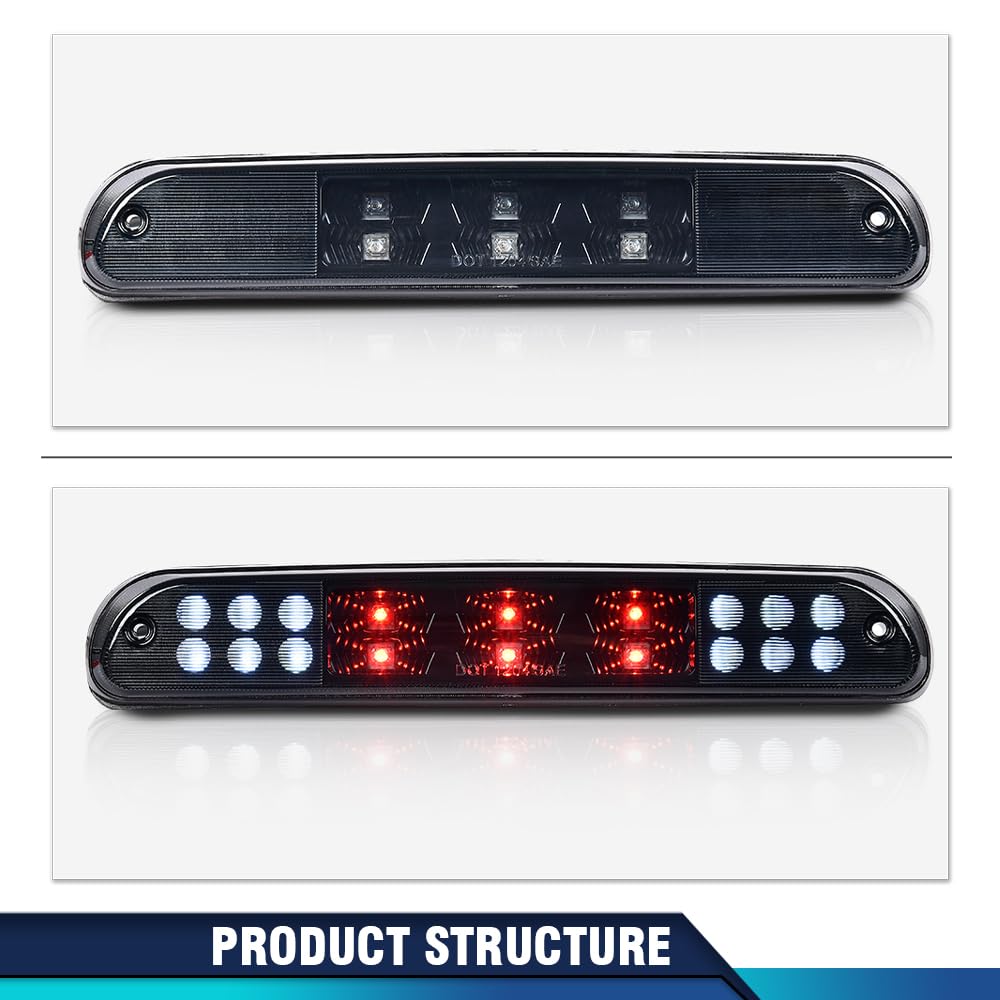 Pit66 Led 3Rd Brake Light Compatible With 1999-2015 Ford F250 F350 F450 F550 Super Duty High Mount Stop Parking Lamps Black Hous