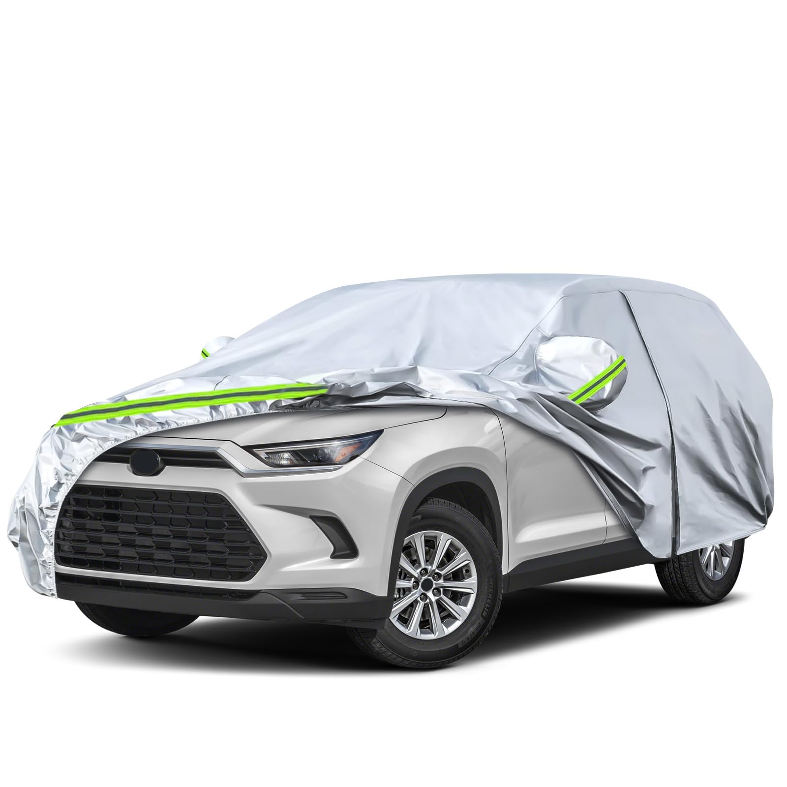 Waterproof Car Covers Replace For 2024 2025 Toyota Grand Highlander And Lexus Tx350 500H, 6 Layers Silver All Weather Car Cover