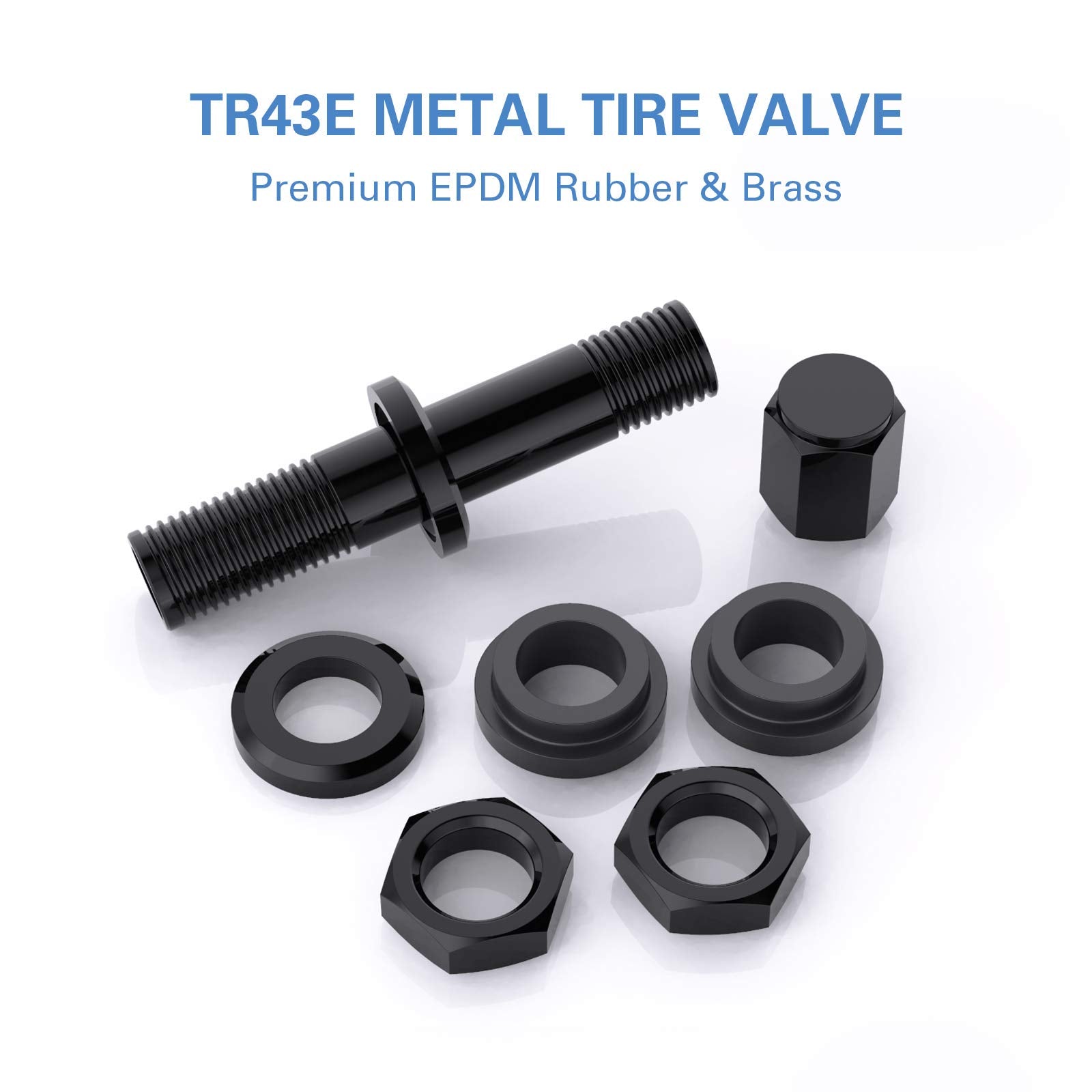 Ckauto 5 Pcs Vs43/Tr43E Tubeless Metal Clamp-In Valve Stems, Black Finish
