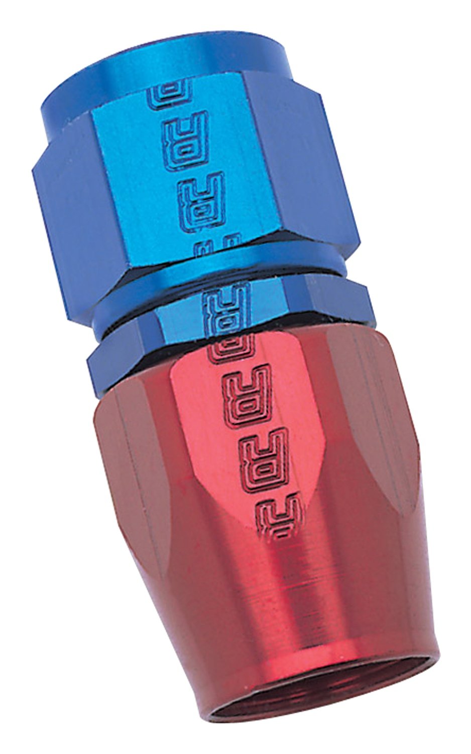 Russell/Edel 610030 Red/Blue Anodized Aluminum-8An Straight Hose End, Blue, Red
