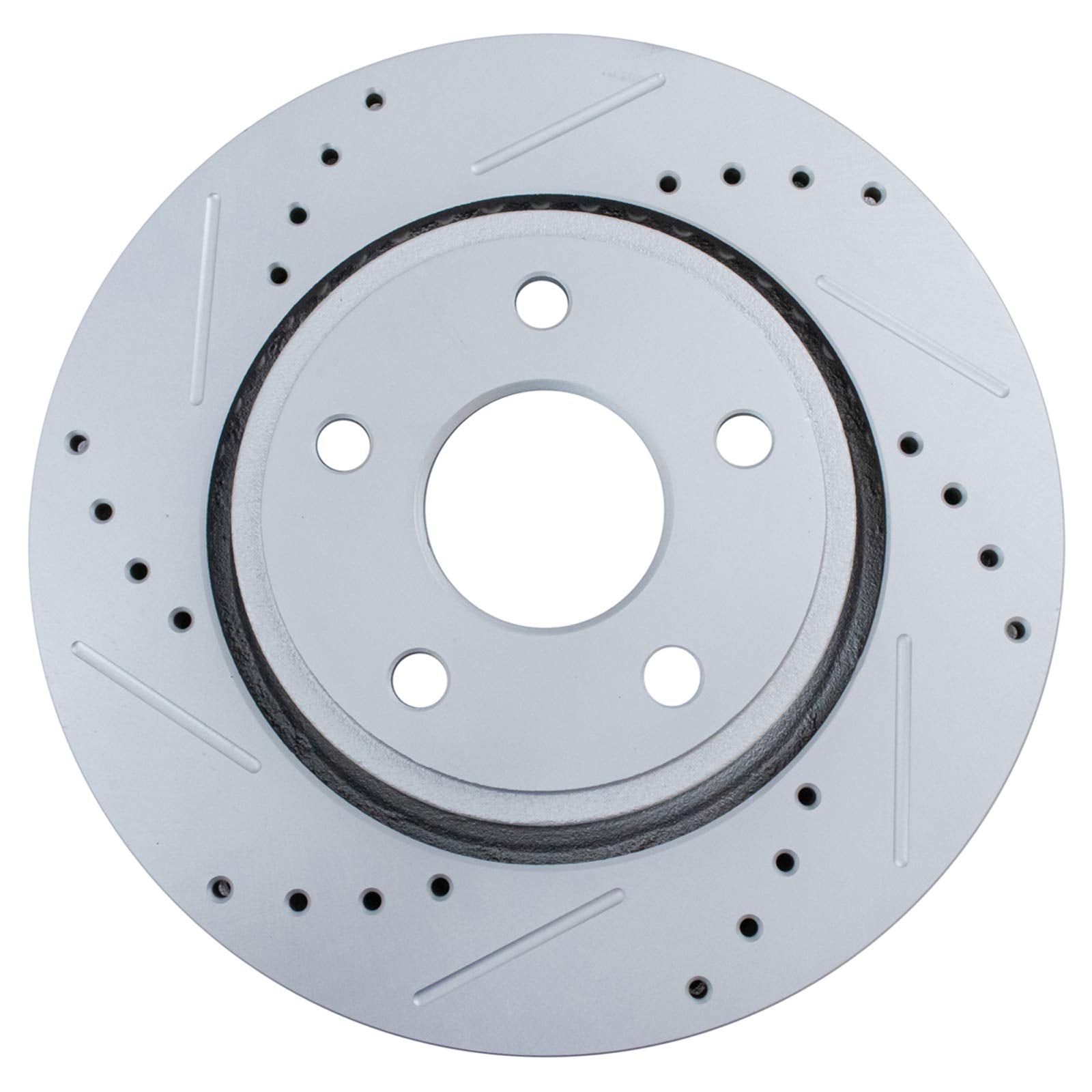 Trq Front Performance Brake Rotors Set Premium G-Coated Cross Drilled & Slotted Compatible With 2006-2010 Jeep Commander 2005-20