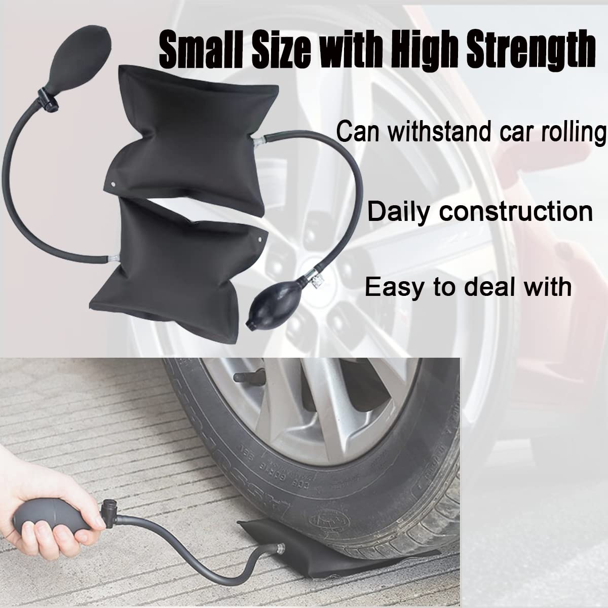 JRangelp Air Wedge Pump Car Air Shim Auto Adjustable Air Wedge Bag Pump Leveling and Alignment Tool Inflatable Shim Bag for Car,