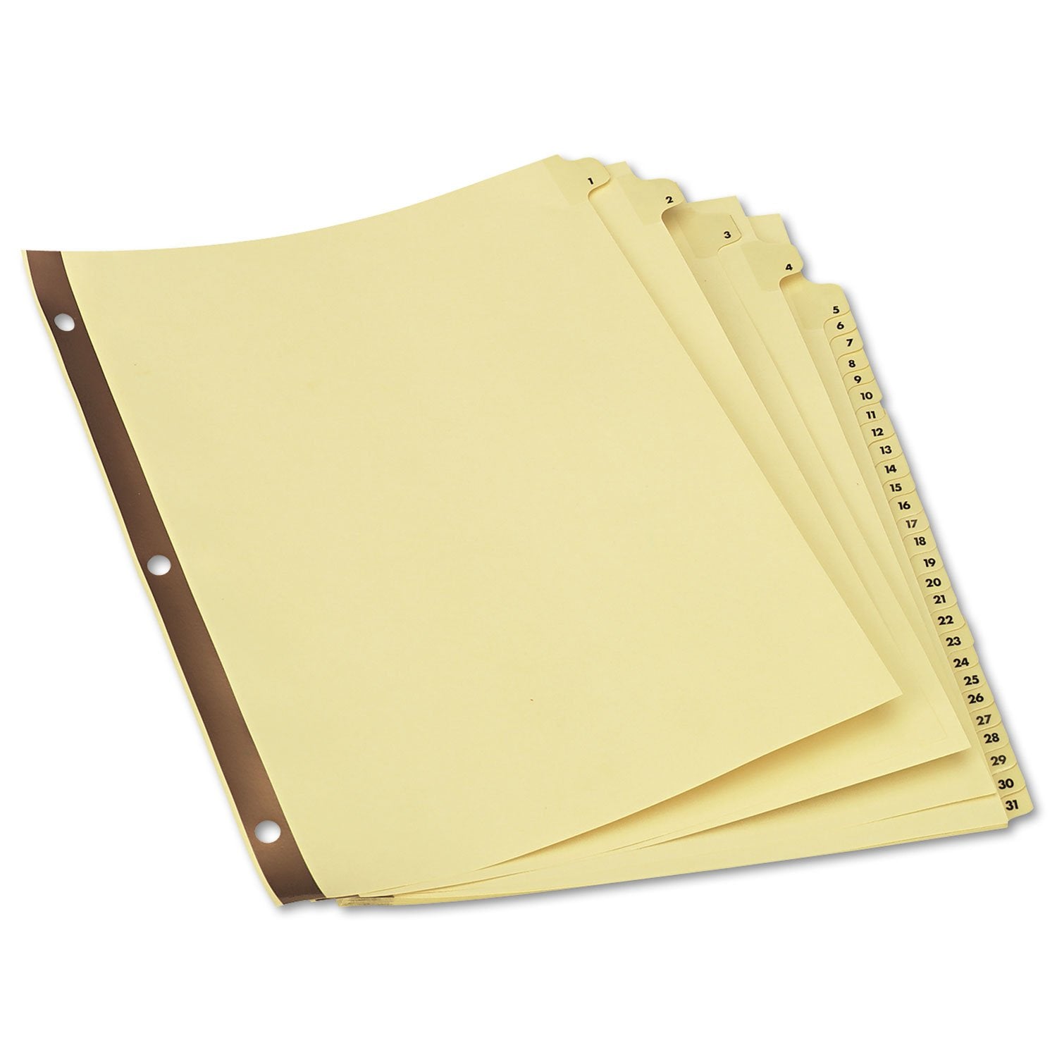 Universal Unv20813 Deluxe Preprinted Plastic Coated 1-To-31 Tab Dividers With Black Printing - Buff (1 Set)