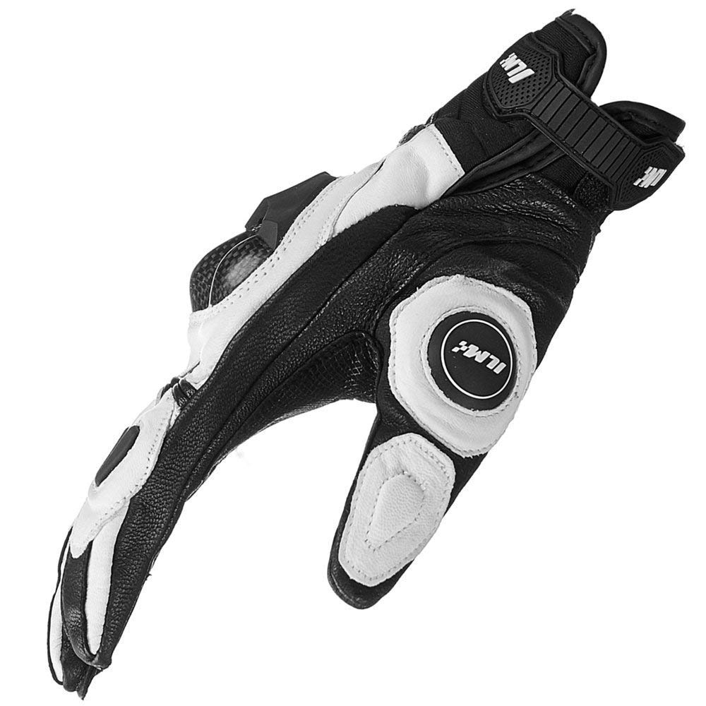 Ilm Air Flow Leather Motorcycle Gloves Touchscreen For Men And Women Model-Grc01 (Xxl, White)