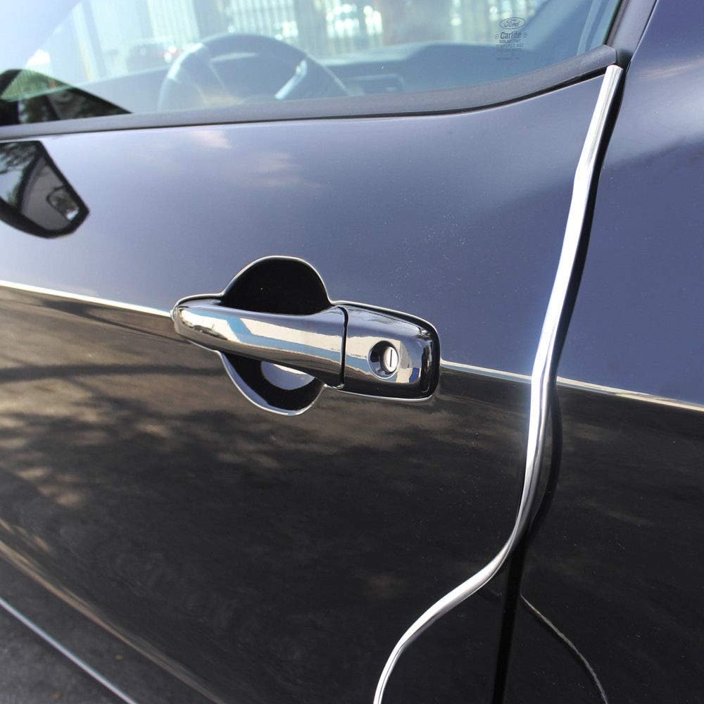 Car Door Edge Scratch Guard Trim Molding Protecto Chrome 15M (50Feet) X 7Mm Sticky Cover U Shape Air Vent Edge Decoration