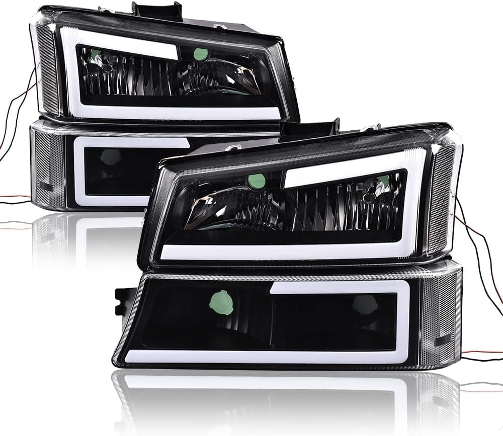 G-Plus Led Headlights, Compatible With 2003 2004 2005 2006 Chevy Avalanche/Silverado 1500 2500 3500&Hd Bumper Headlamps, Clear L