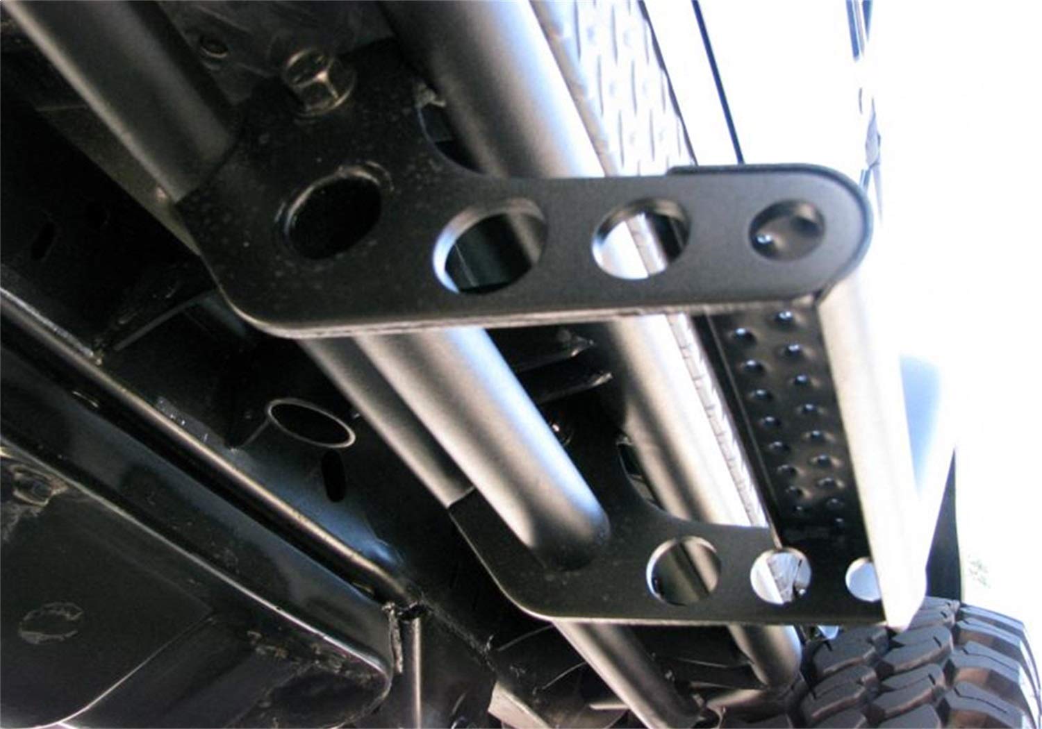 RealTruck RKR Detachable Steps - Textured Black, Alloy Steel, Model JPTS32, Compatible with All RKR Rails, Sold in Pairs