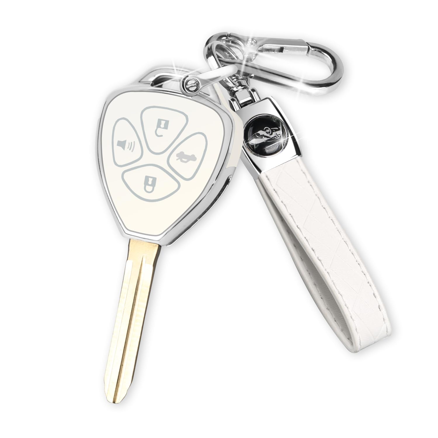 Qbuc For Toyota Key Fob Cover With Keychain,Car Key Case Fit For Toyota 2007-2011 Camry| 2008-2013 Avalon Corolla |2009-2016 Ven