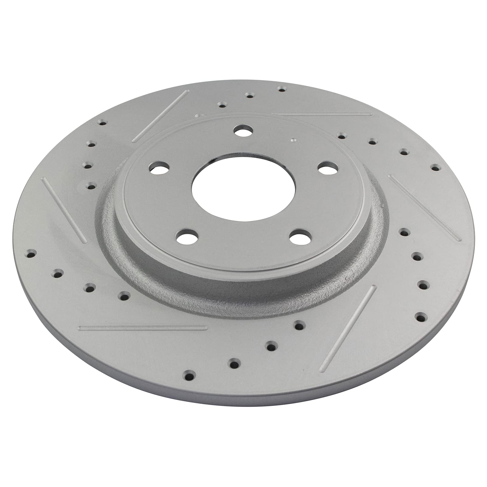 Trq Rear Performance Drilled Slotted G-Coated Disc Brake Rotor Pair Compatible With Chrysler