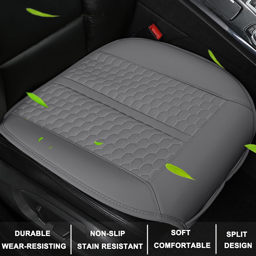 Black Panther Car Seat Cover, 1 Piece Universal Sideless Driver Seat Protector, With Lumbar Support And Headrest Cover (Gray)